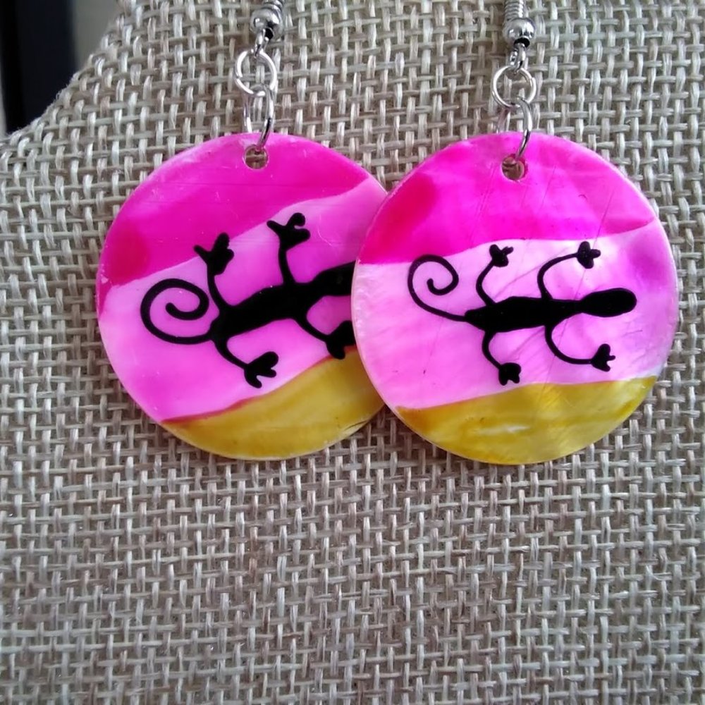 New- Shell Lizard Necklace/Earring Set - image 2